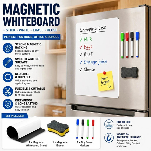 Magnetic whiteboard fridge - a4,